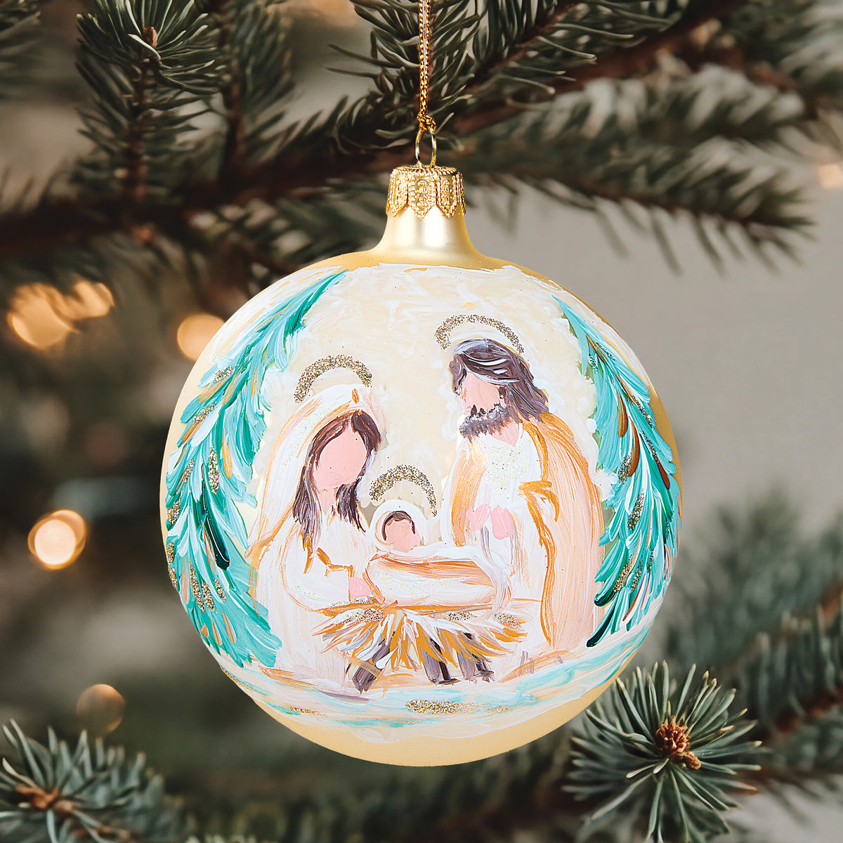 Hand-Painted Lago di Como Holy Family Ornament (Preorder)
