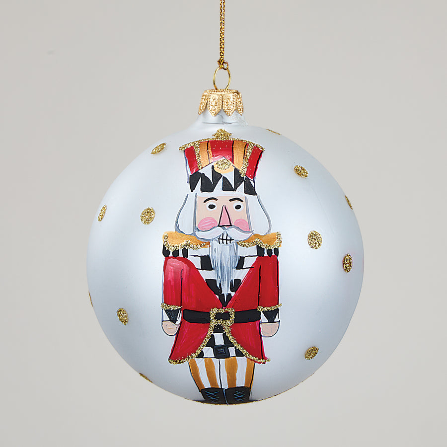 Hand-Painted Lago Di Como Nutcracker Glass Ornament