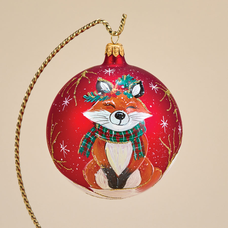 Fox Plaid Scarf Ornament