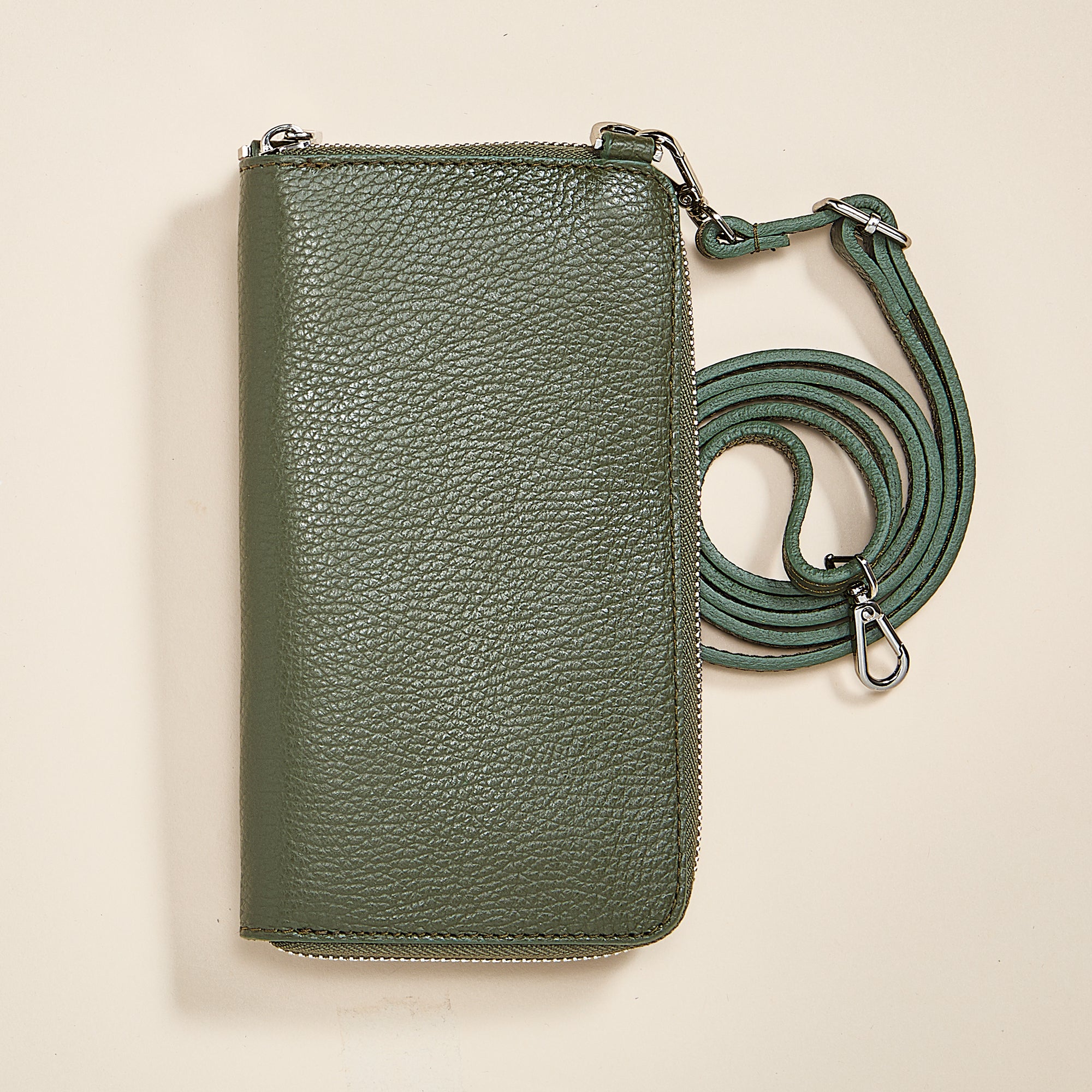 Palermo Evergreen Italian Leather Cellphone Crossbody