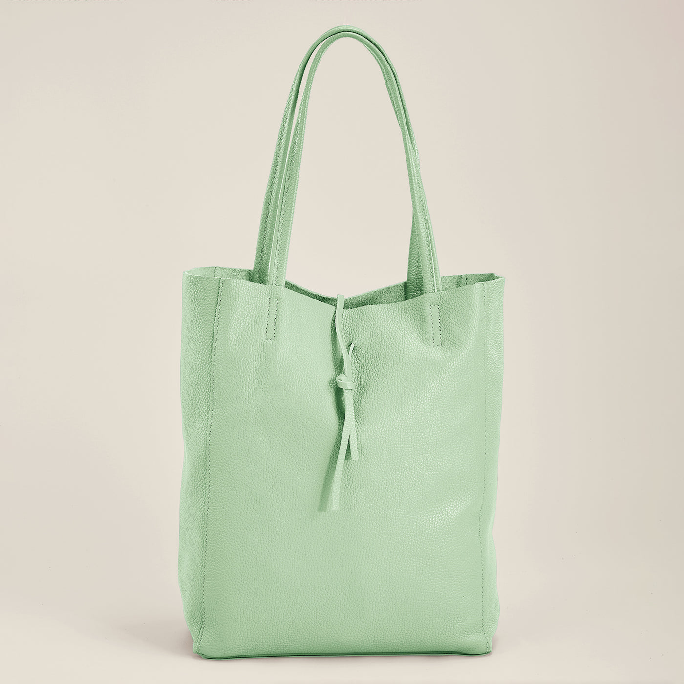 Francesca Sage Green Italian Leather Tote
