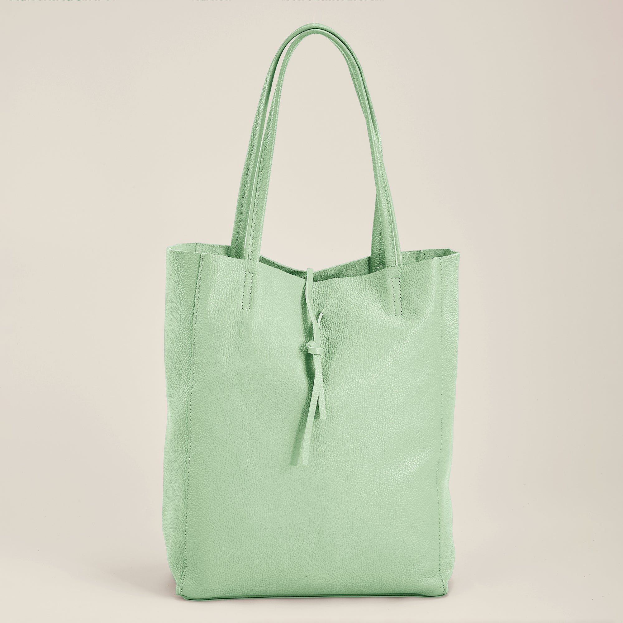 Francesca Sage Green Italian Leather Tote