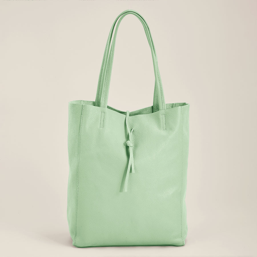 Francesca Sage Green Italian Leather Tote (Preorder)