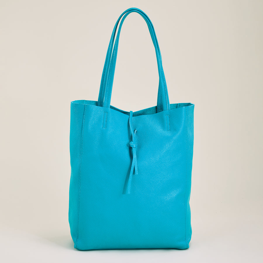 Francesca Teal Italian Leather Tote