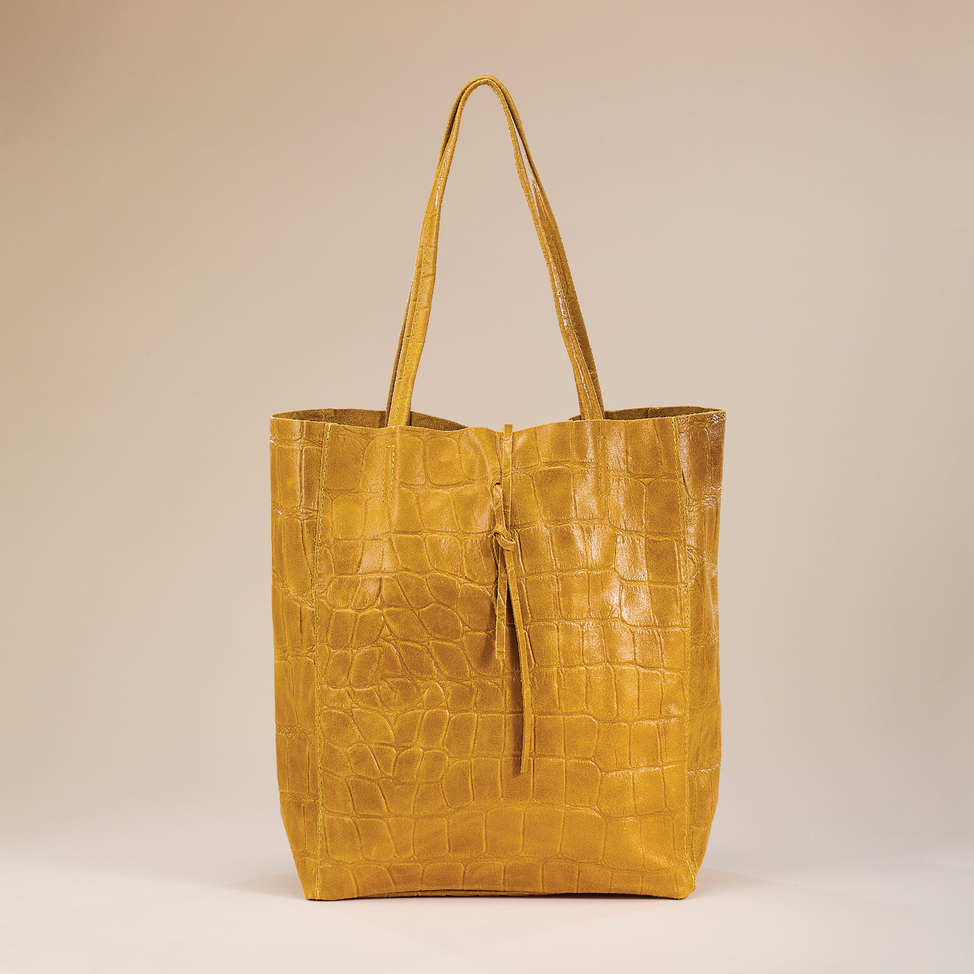 Francesca Amber Croco Italian Leather Tote