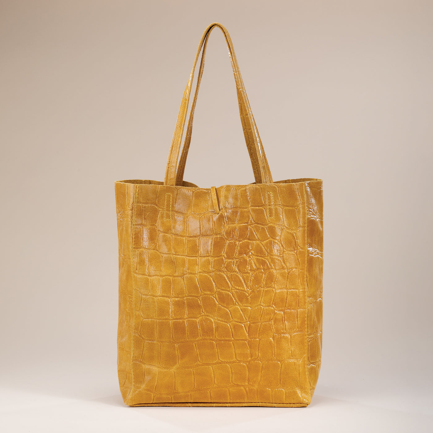 Francesca Amber Croco Italian Leather Tote