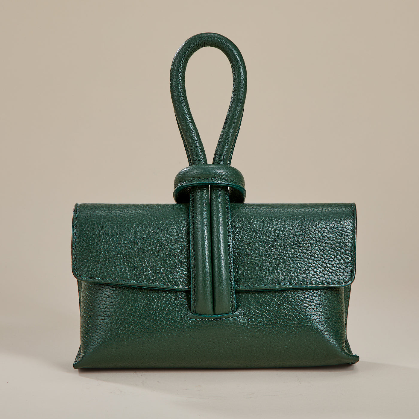 Puglia Dark Green Italian Leather Clutch