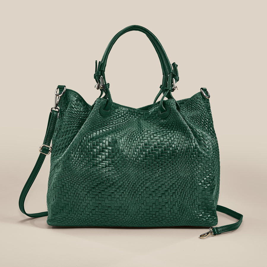 Bardini Deep Green Italian Leather Handbag (Preorder)