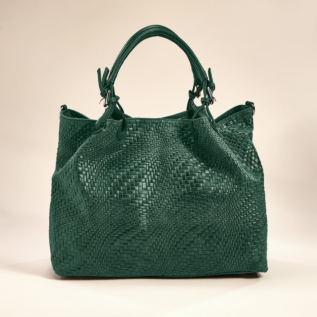Bardini Deep Green Italian Leather Handbag (Preorder)