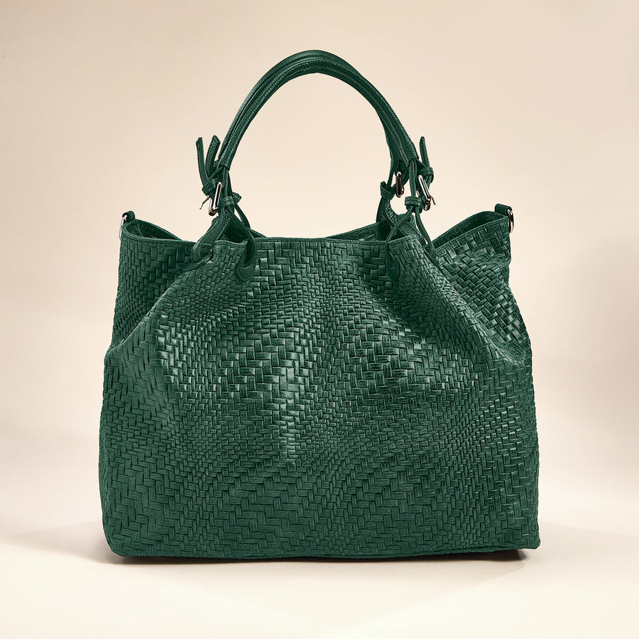 Bardini Deep Green Italian Leather Handbag (Preorder)