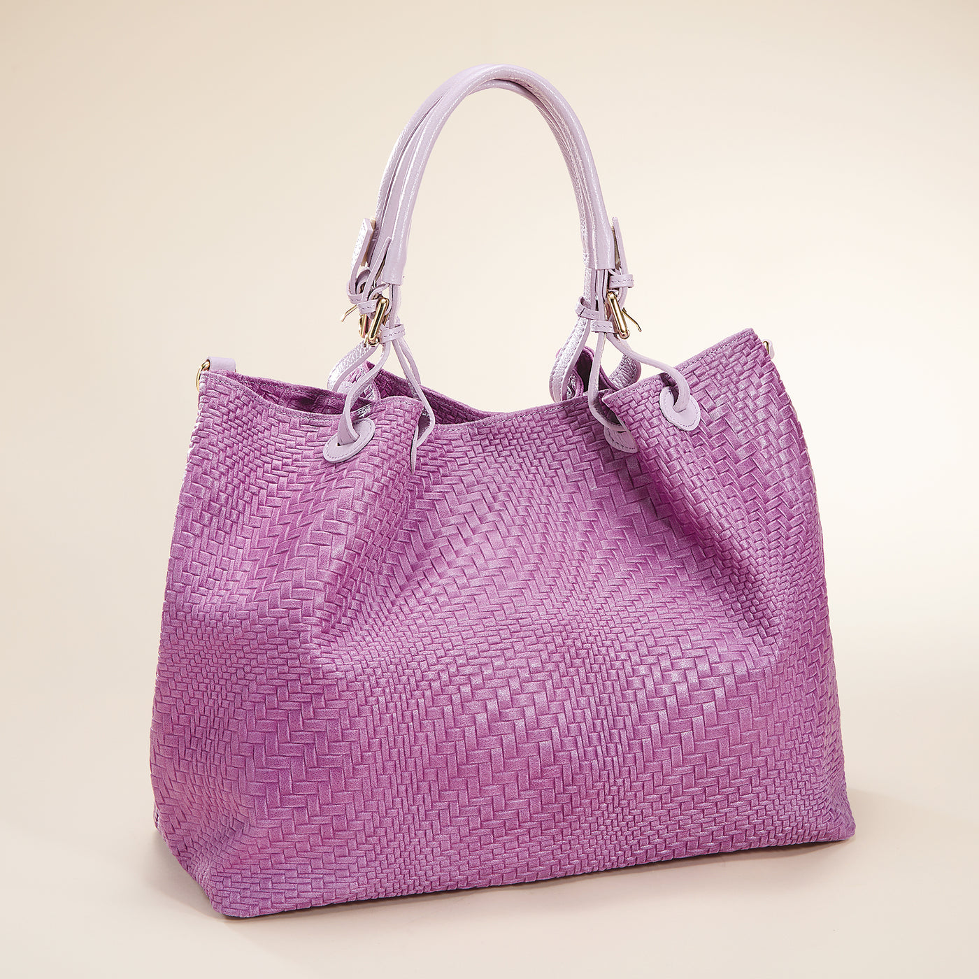 Bardini Lilac Italian Leather Handbag