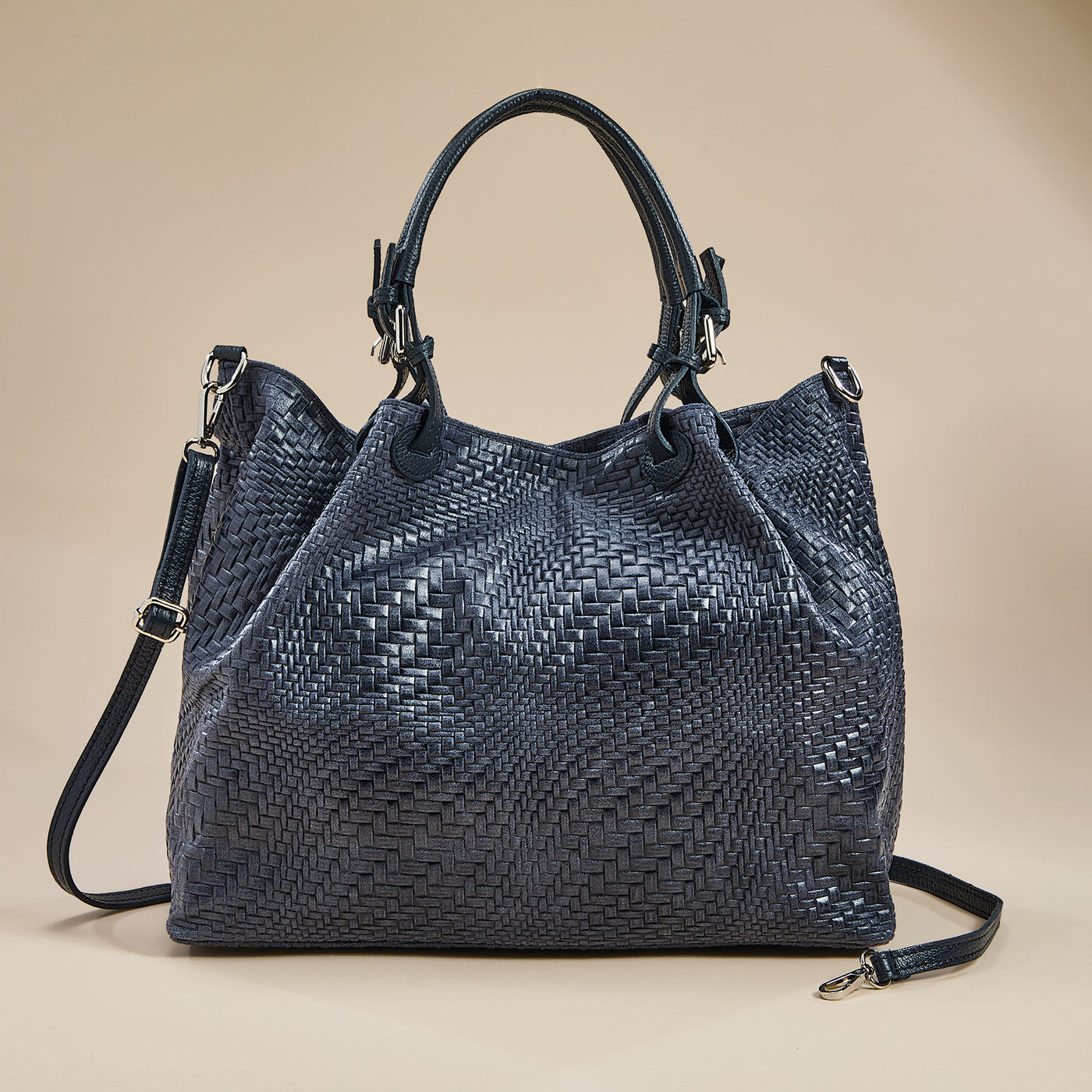 Bardini Navy Italian Leather Handbag