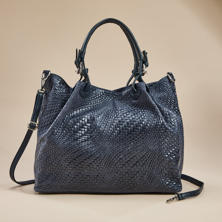 Bardini Navy Italian Leather Handbag
