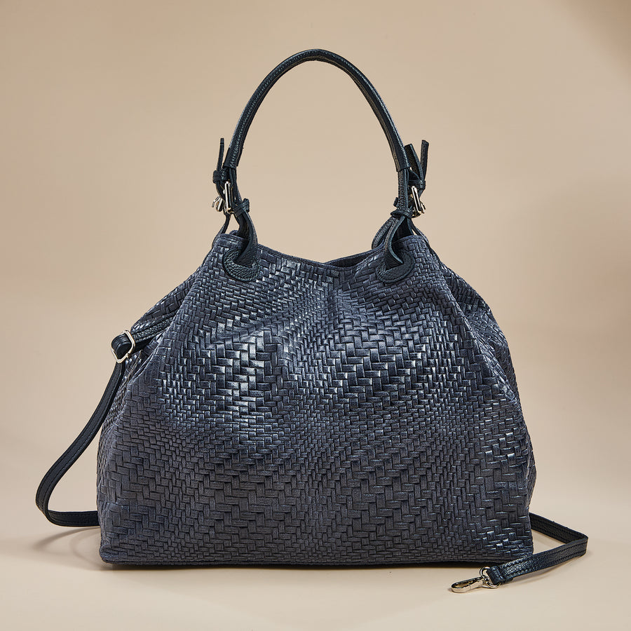 Bardini Navy Italian Leather Handbag