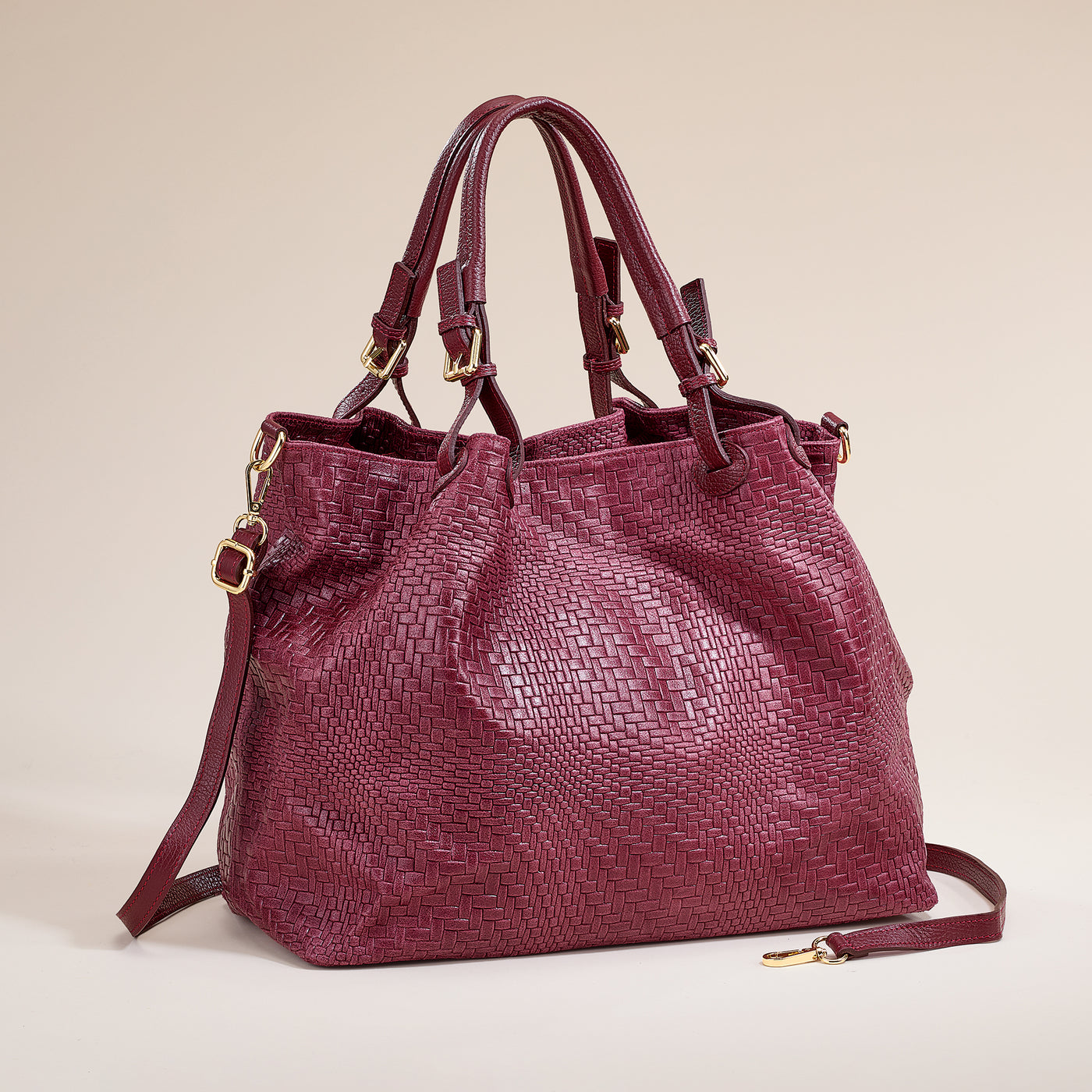 Bardini Burgundy Italian Leather Handbag