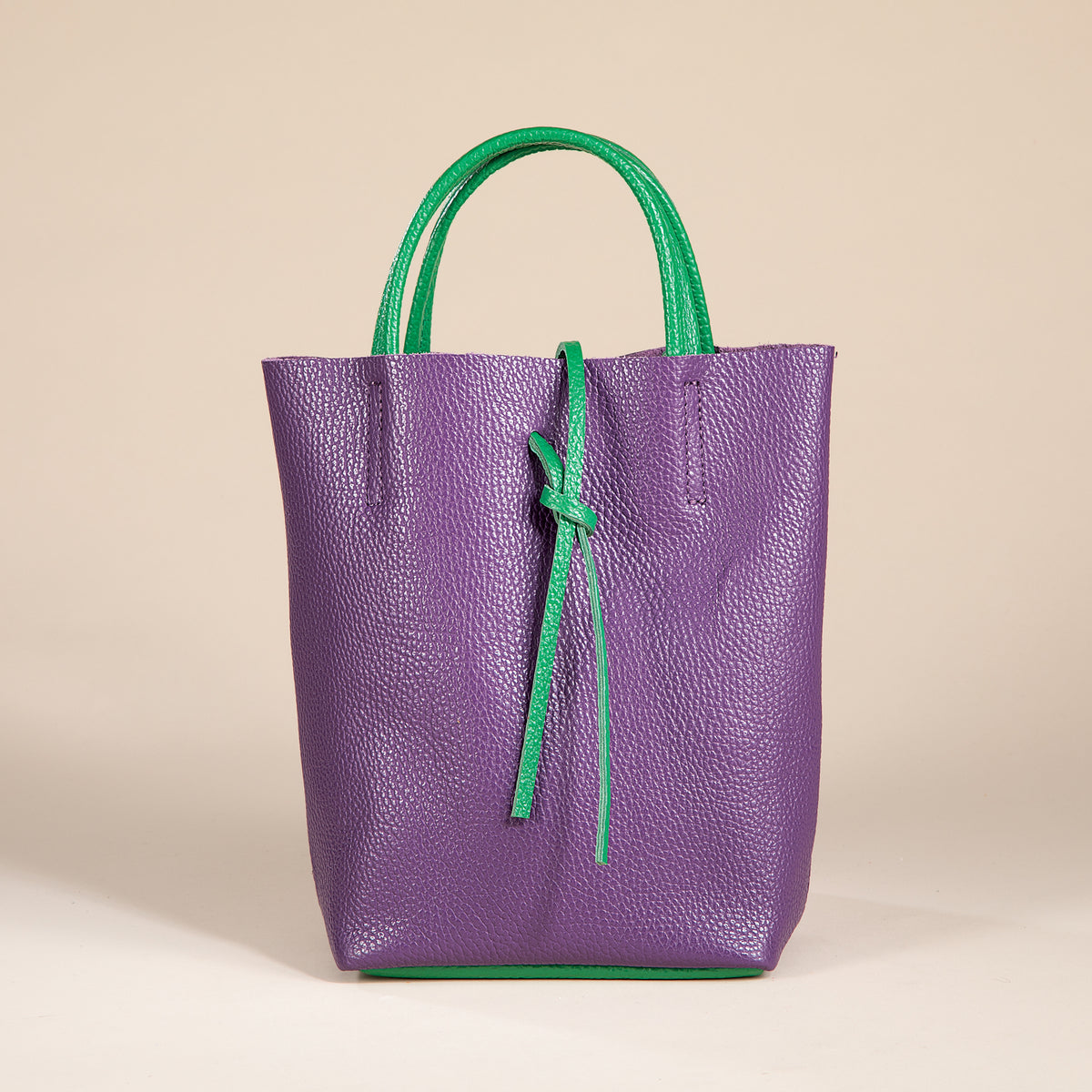 Francesca Purple & Green Italian Leather Mini Tote (Preorder)