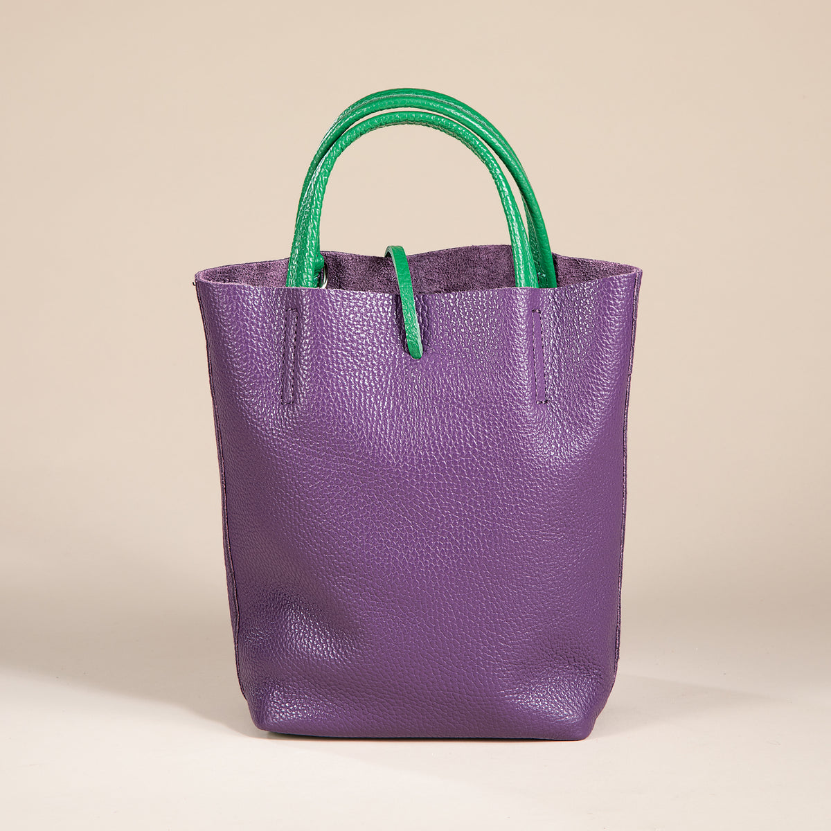 Francesca Purple & Green Italian Leather Mini Tote (Preorder)