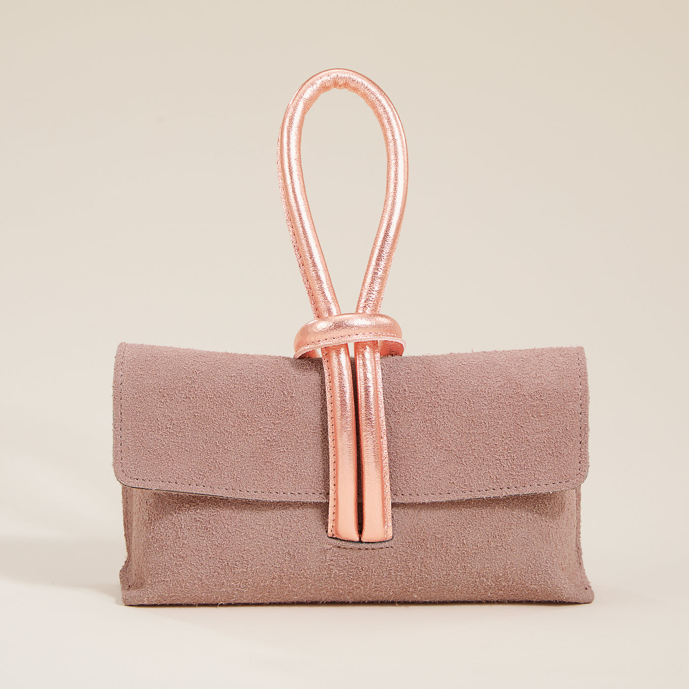 Puglia Antique Rose Italian Leather & Suede Clutch