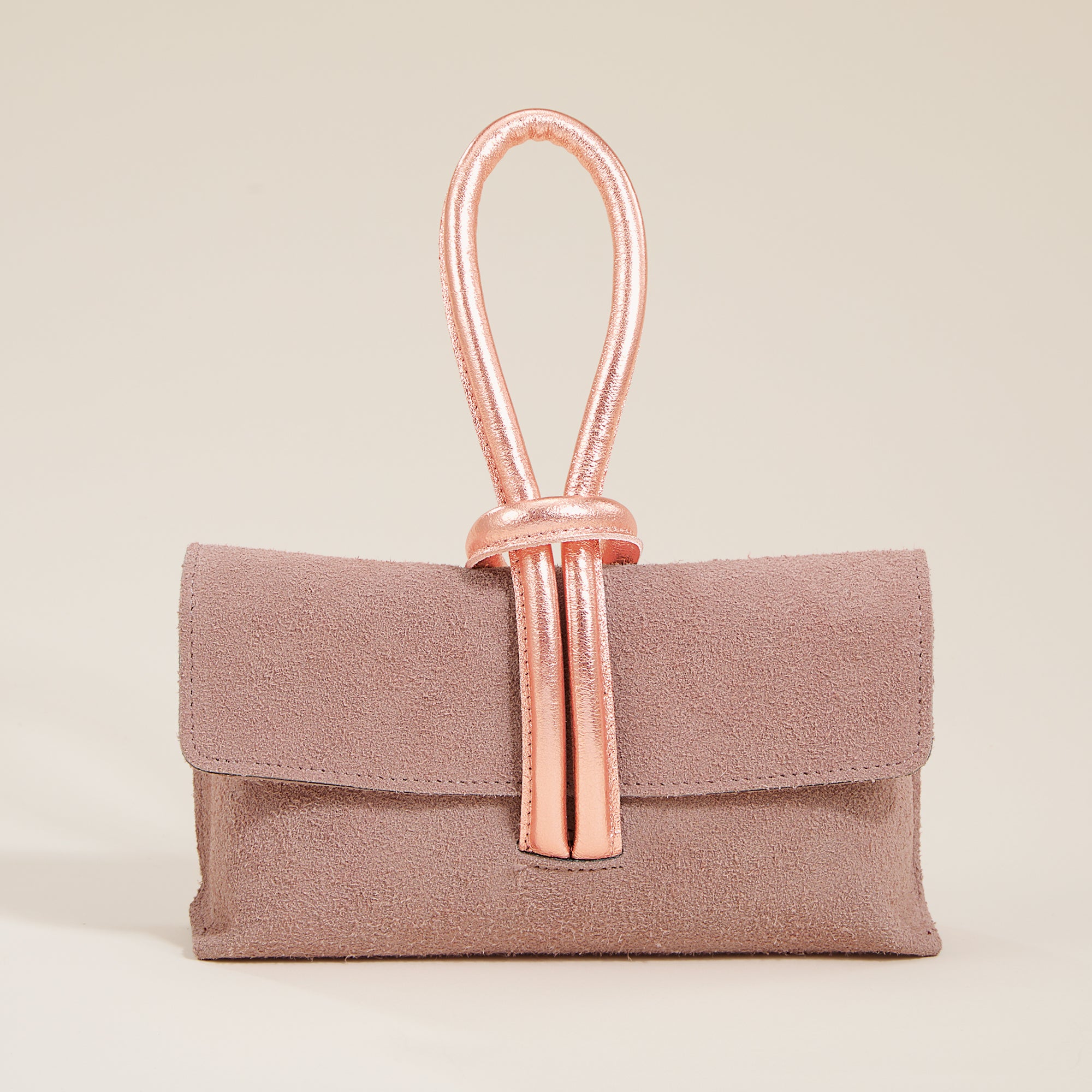 Puglia Antique Rose Italian Leather & Suede Clutch
