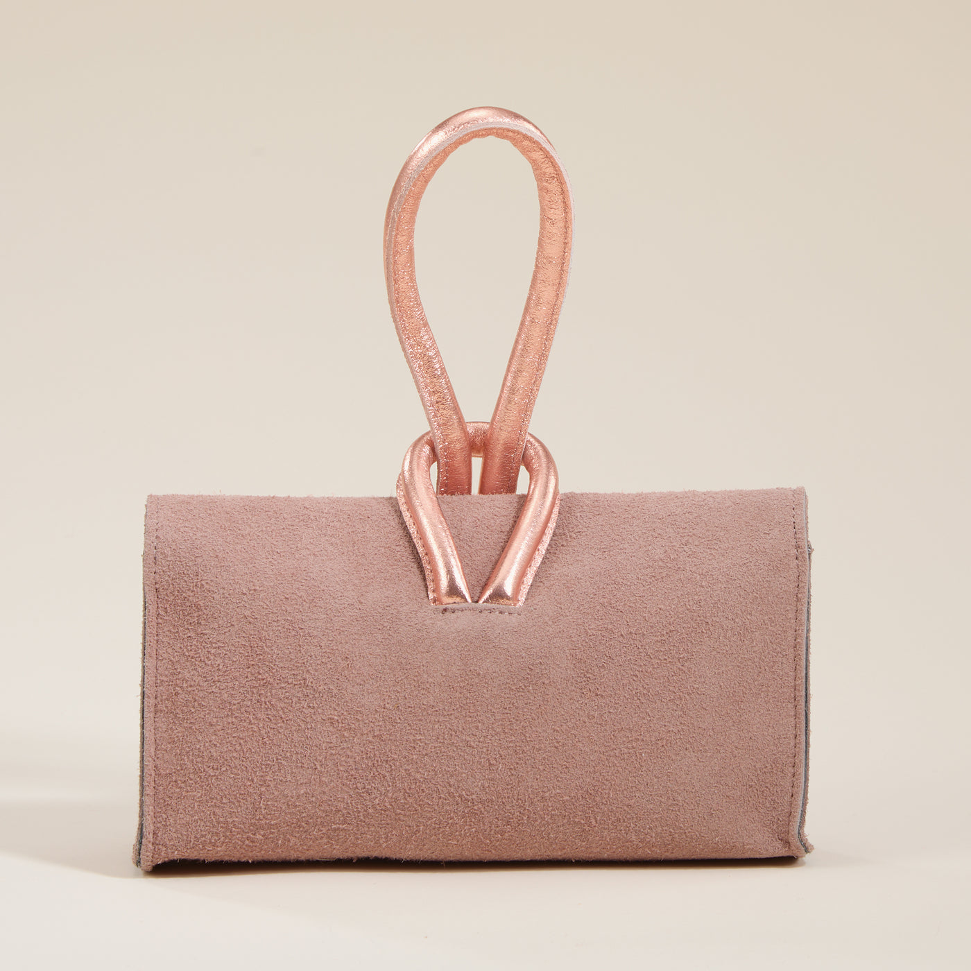 Puglia Antique Rose Italian Leather & Suede Clutch