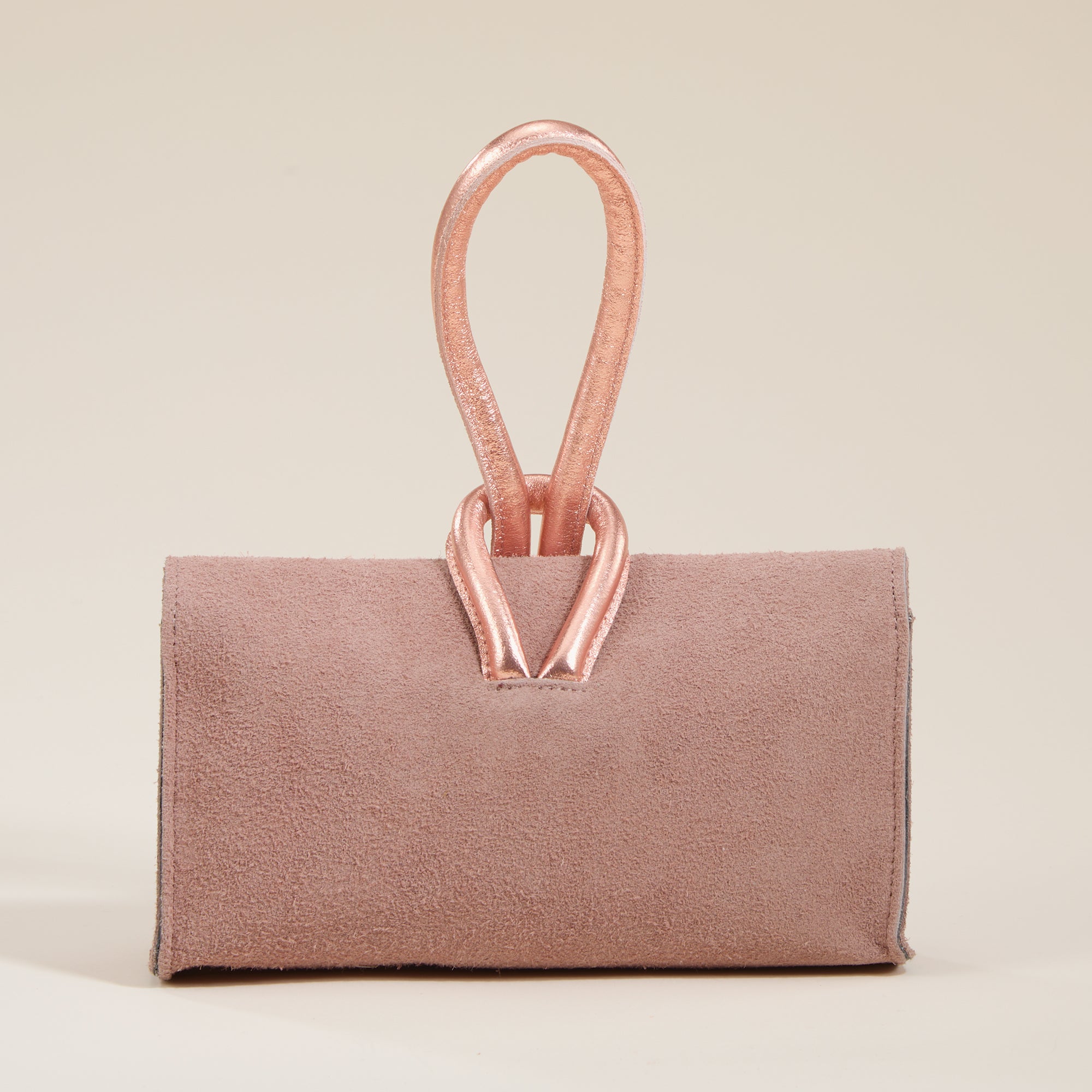 Puglia Antique Rose Italian Leather & Suede Clutch