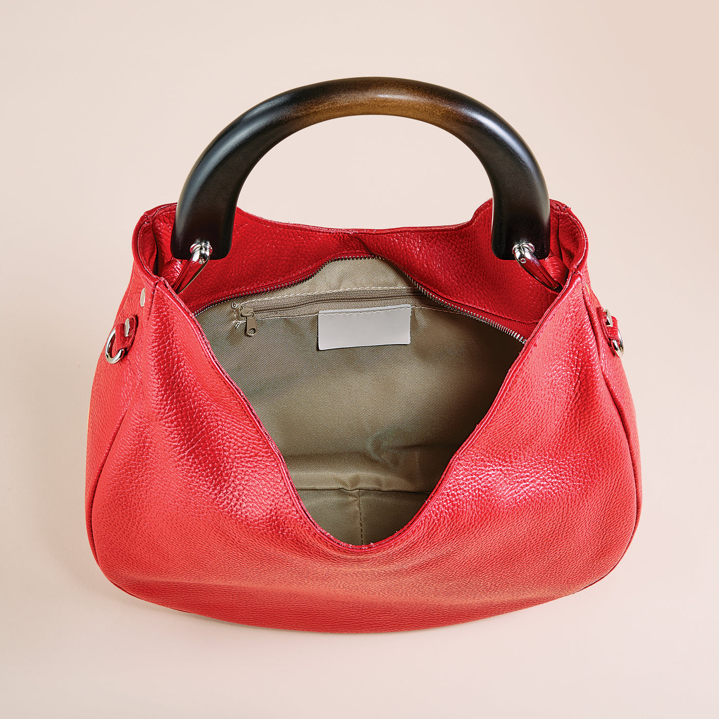 Teramo Italian Leather Red Baguette Bag Uno Alla Volta