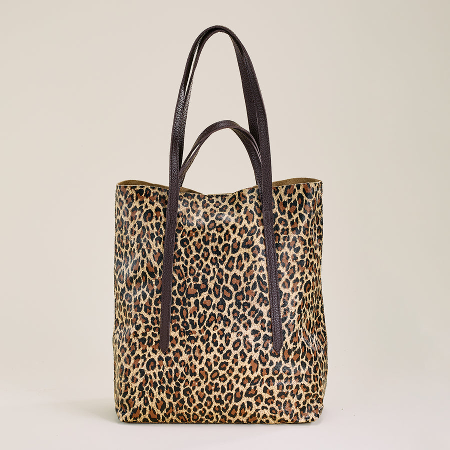 Amarula Italian Leather Animal Print Tote