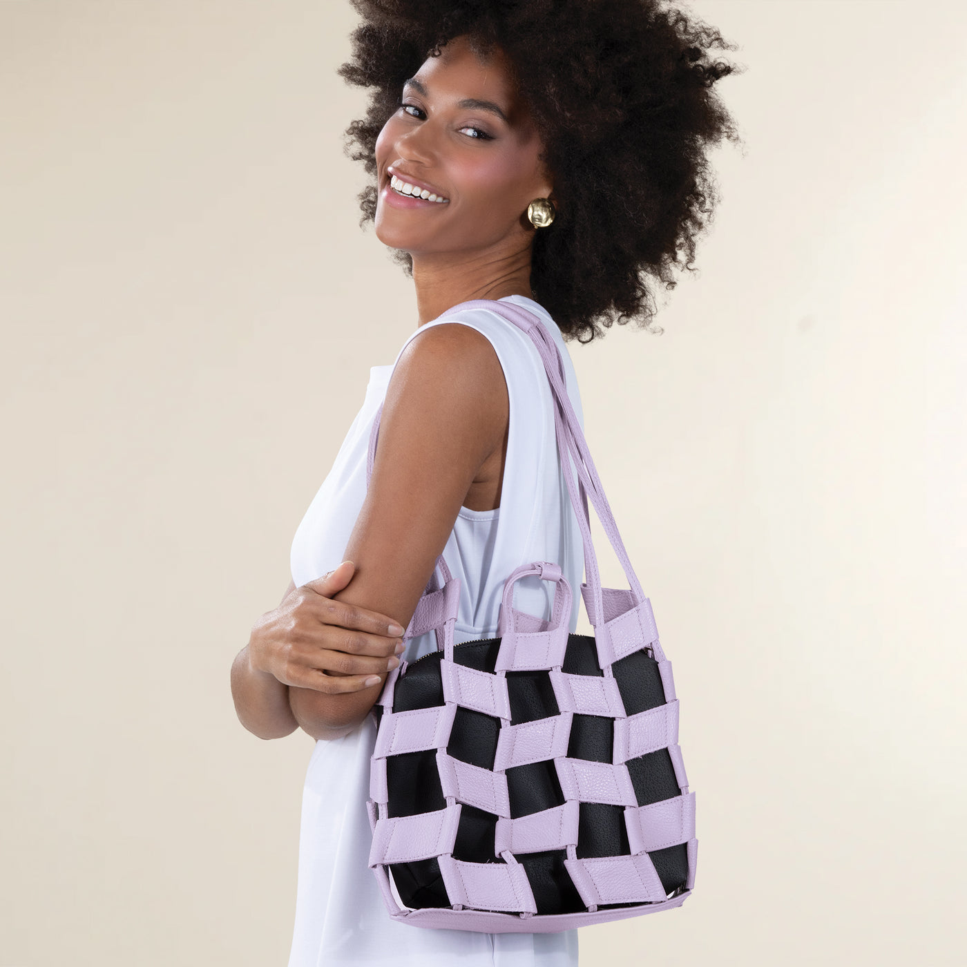 Monterosso Lilac Italian Leather Hobo Bag