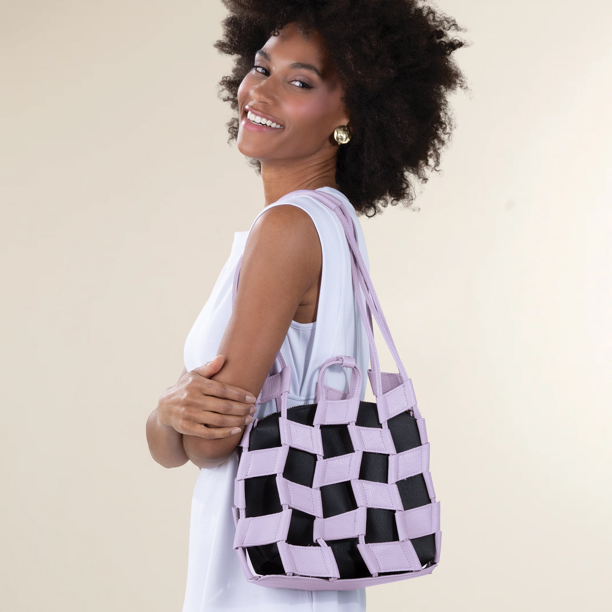 Monterosso Lilac Italian Leather Hobo Bag