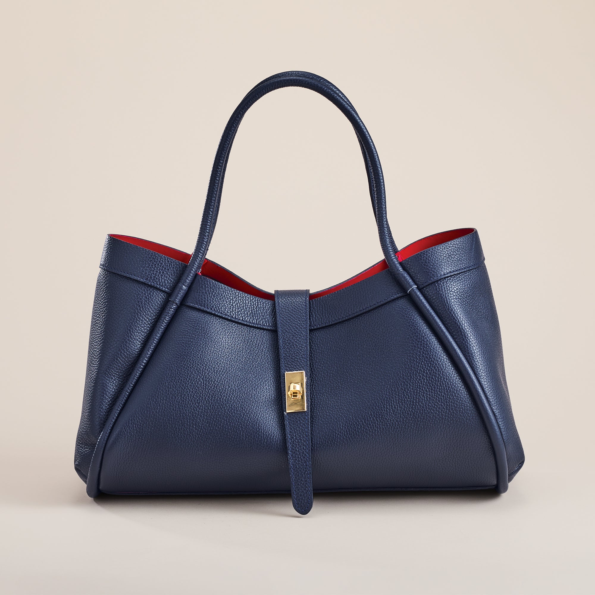 Imperia Navy Italian Leather Satchel