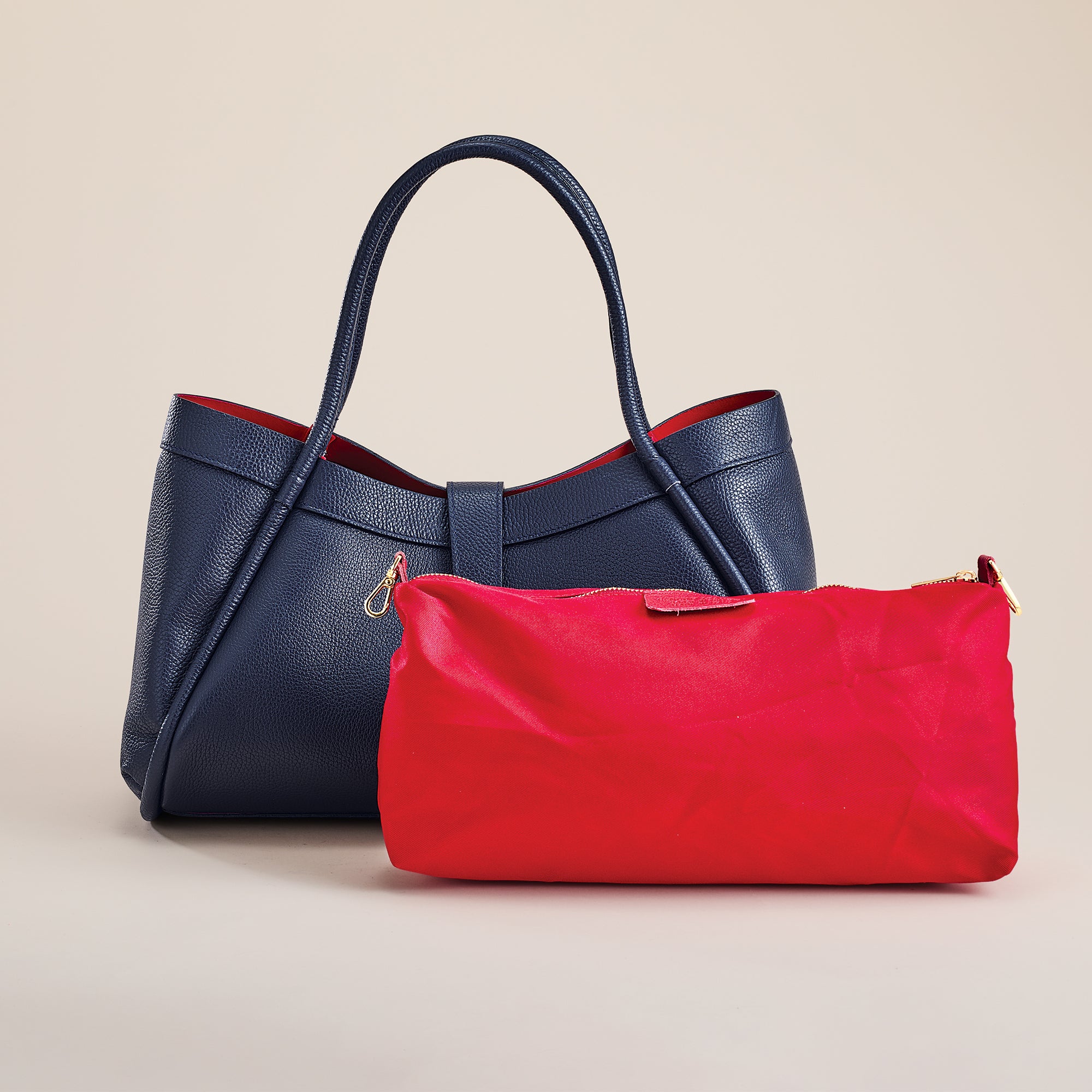 Imperia Navy Italian Leather Satchel