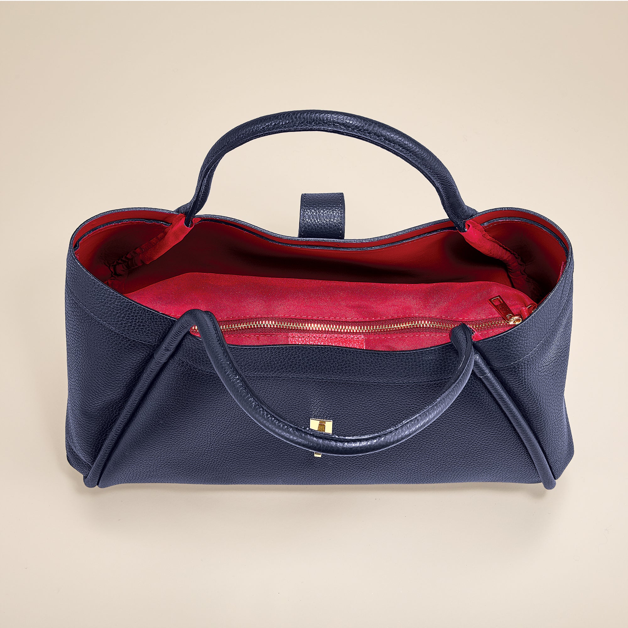 Imperia Navy Italian Leather Satchel