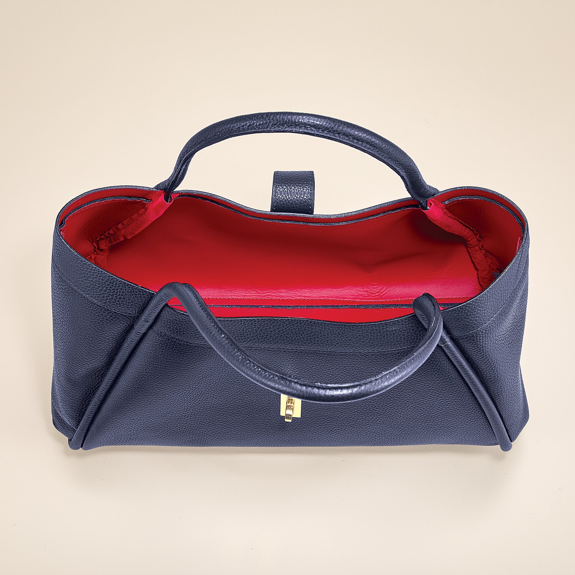 Imperia Navy Italian Leather Satchel
