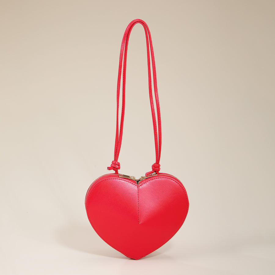 Verona Italian Leather Heart Crossbody