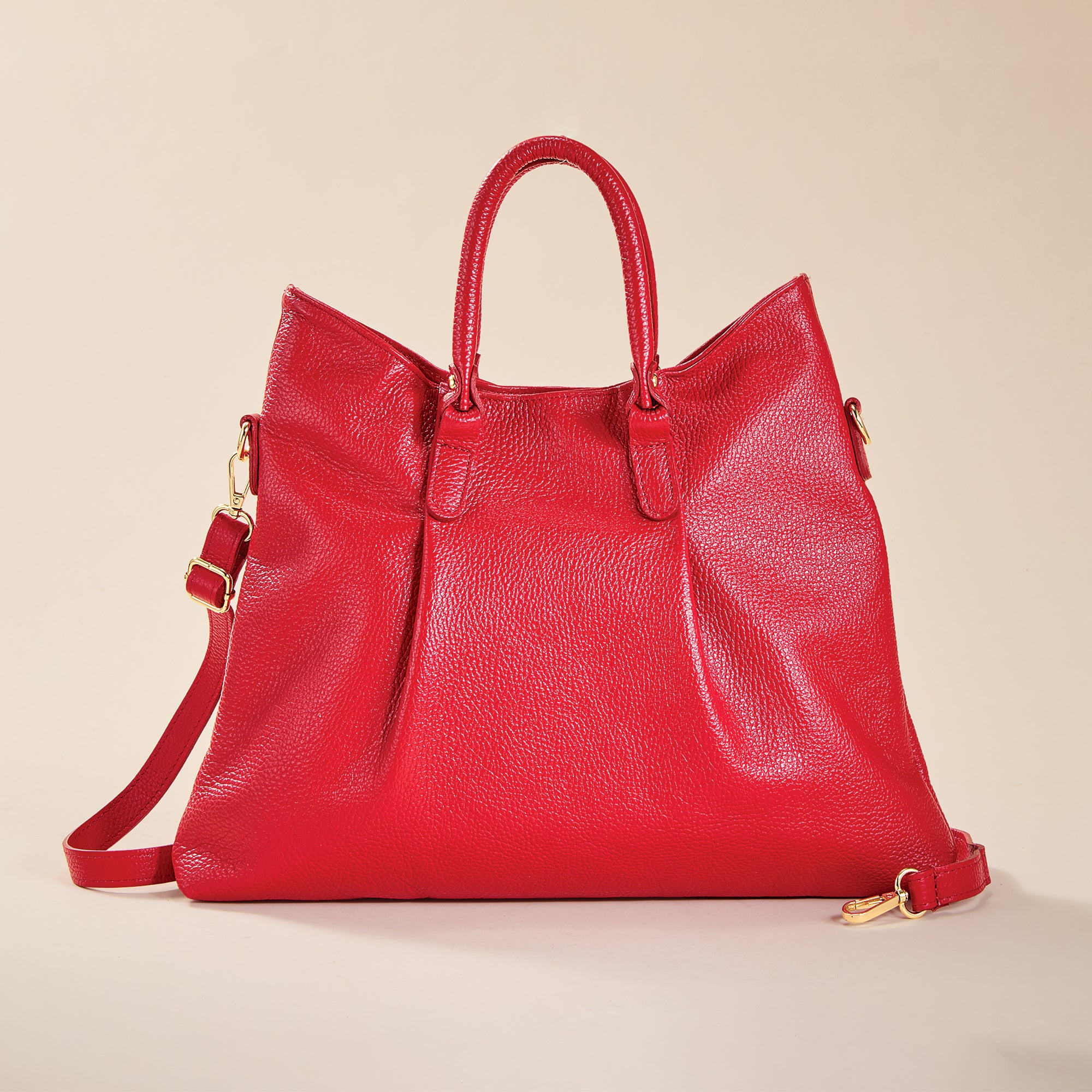Stresa Red Italian Leather Tote