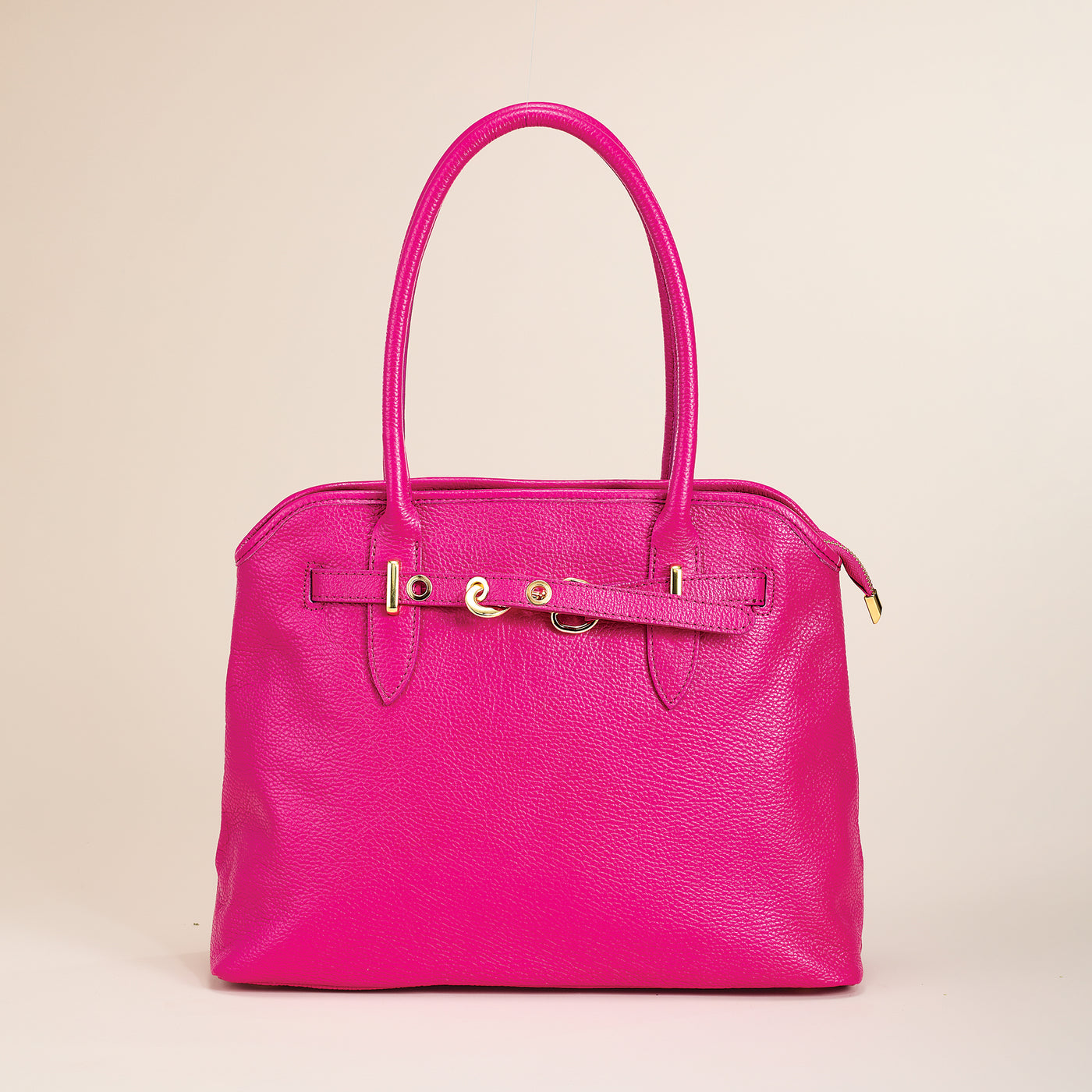 Varazze Berry Pink Italian Leather Satchel