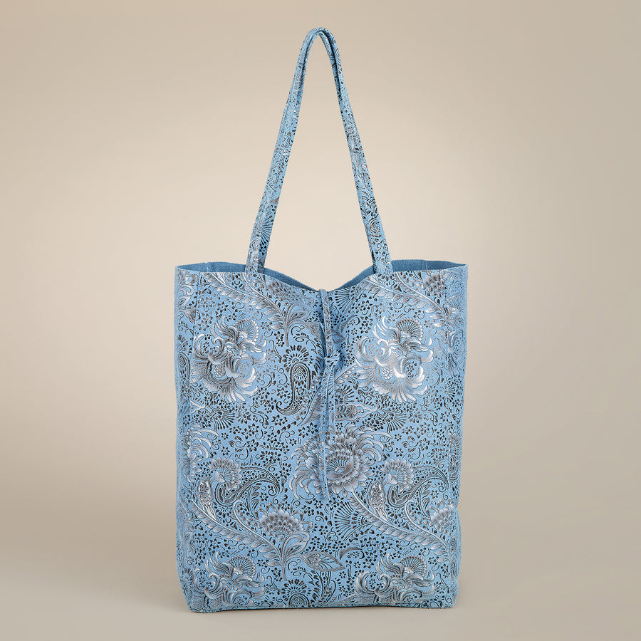 Francesca Paisley Italian Leather Tote