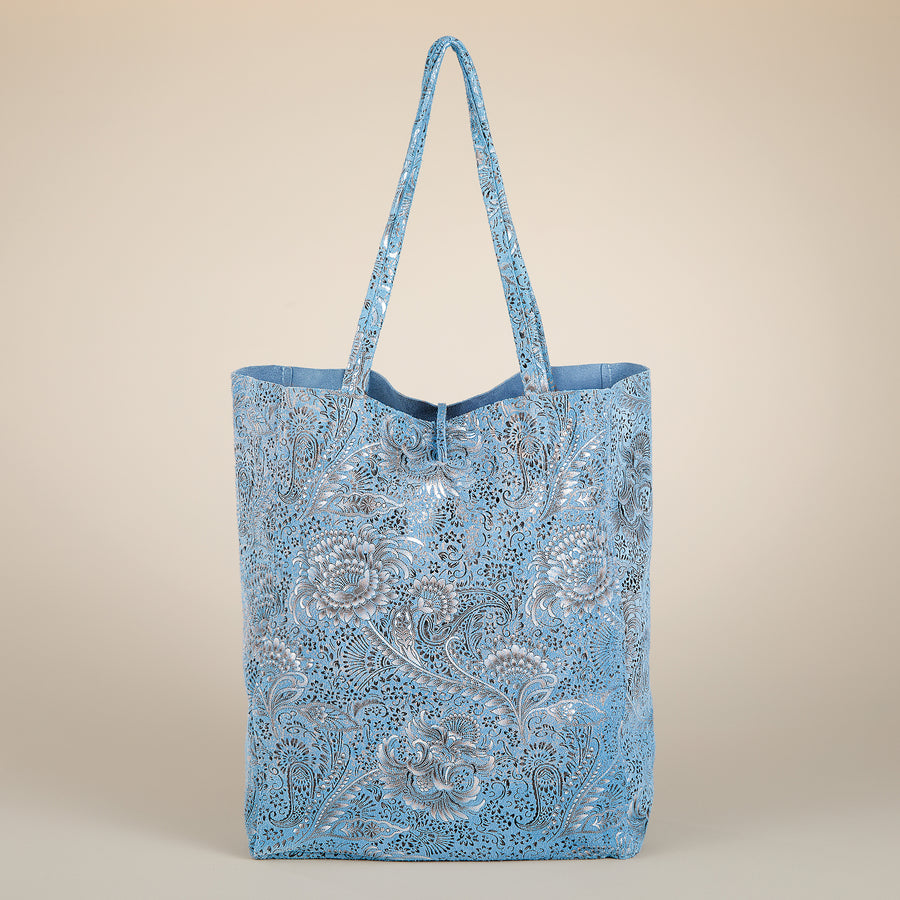 Francesca Paisley Italian Leather Tote