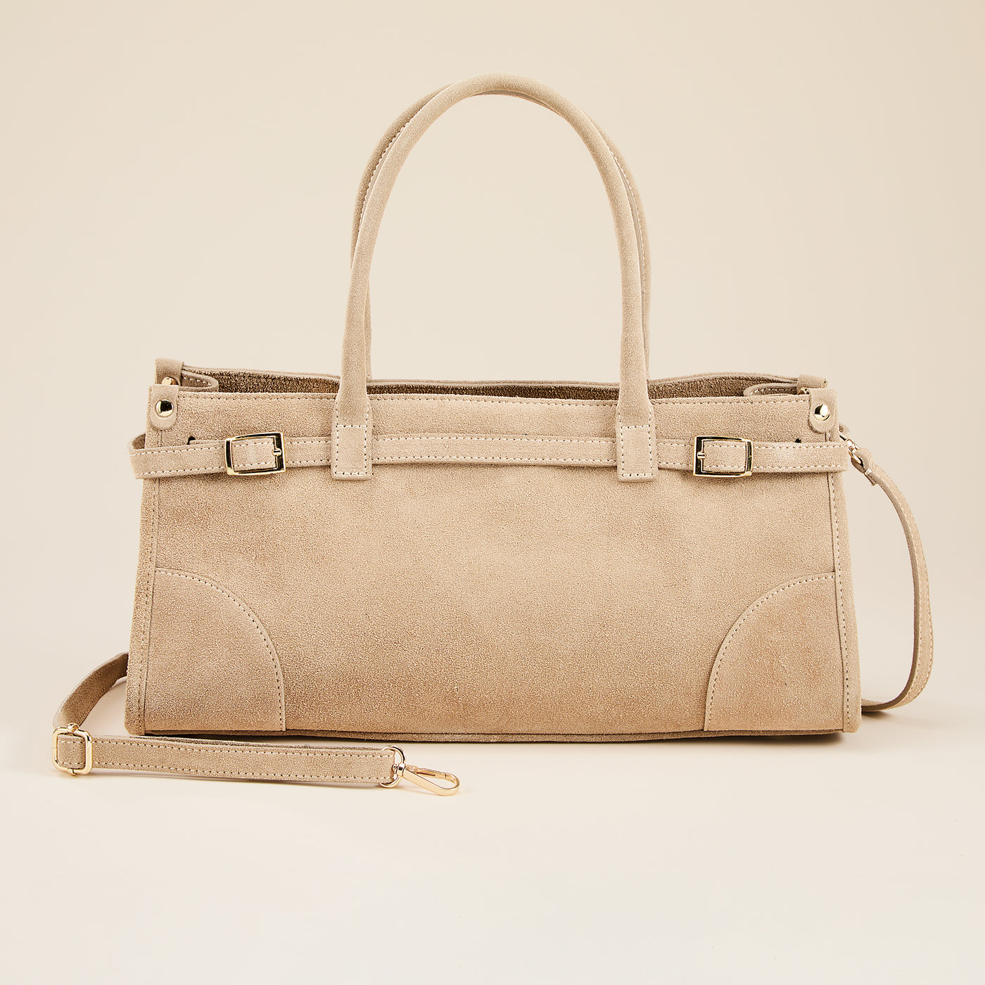 Lerici Latte Italian Suede Satchel