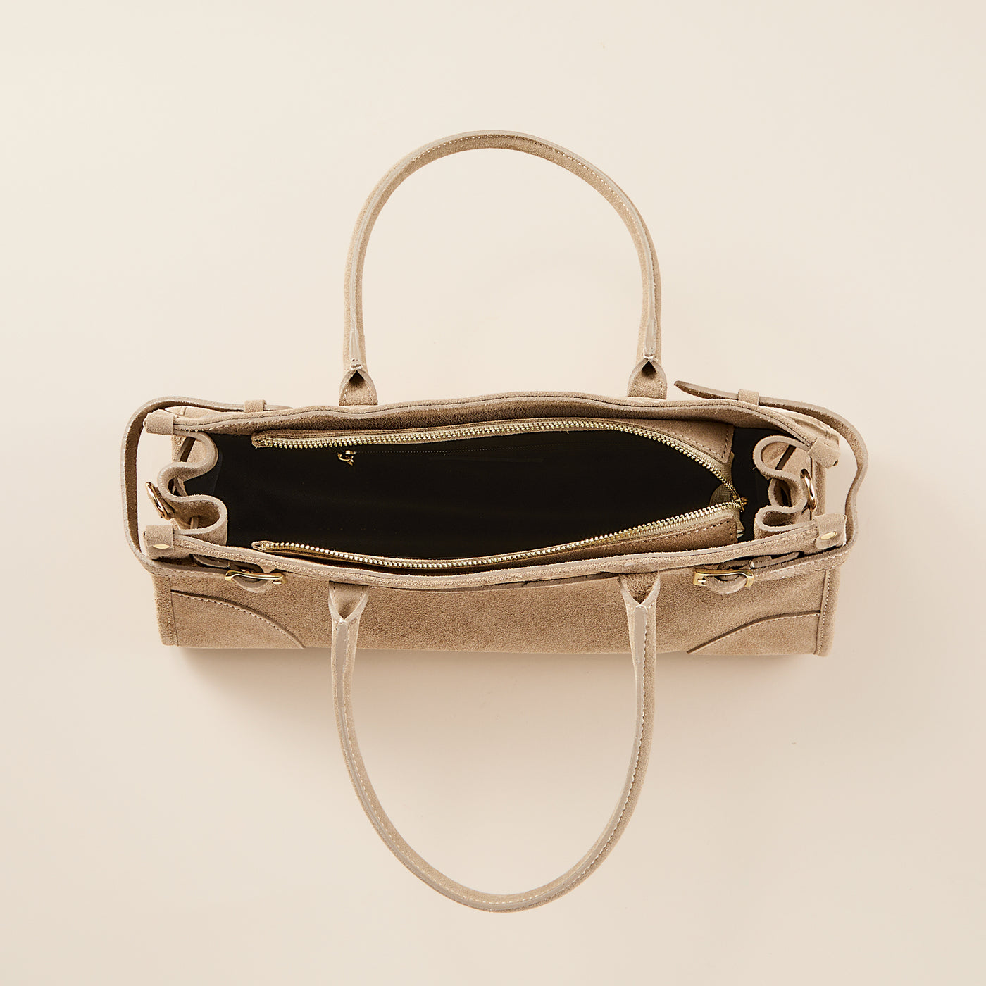 Lerici Latte Italian Suede Satchel