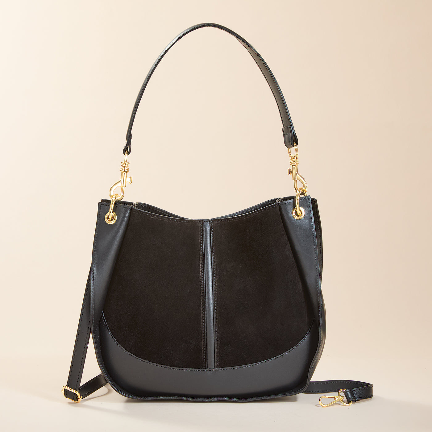 Arenzano Italian Leather & Suede Hobo Bag