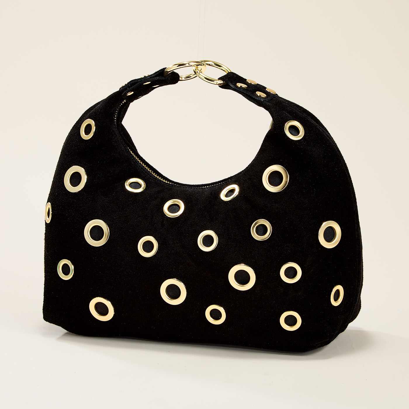 Porto Venere Black Suede Tote