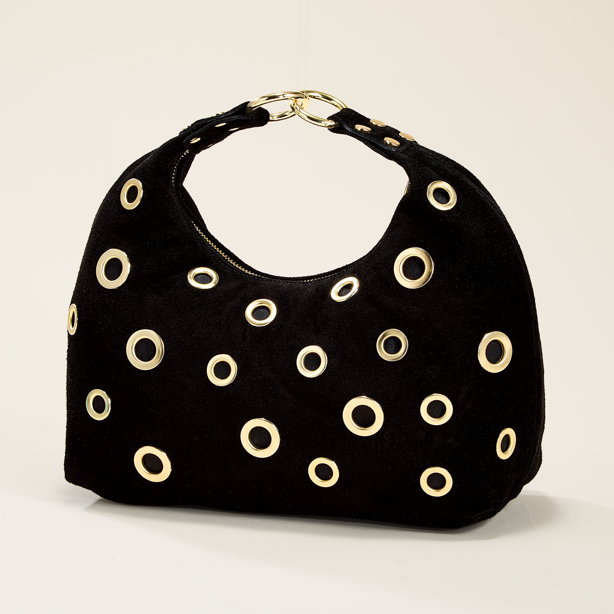 Porto Venere Black Suede Tote