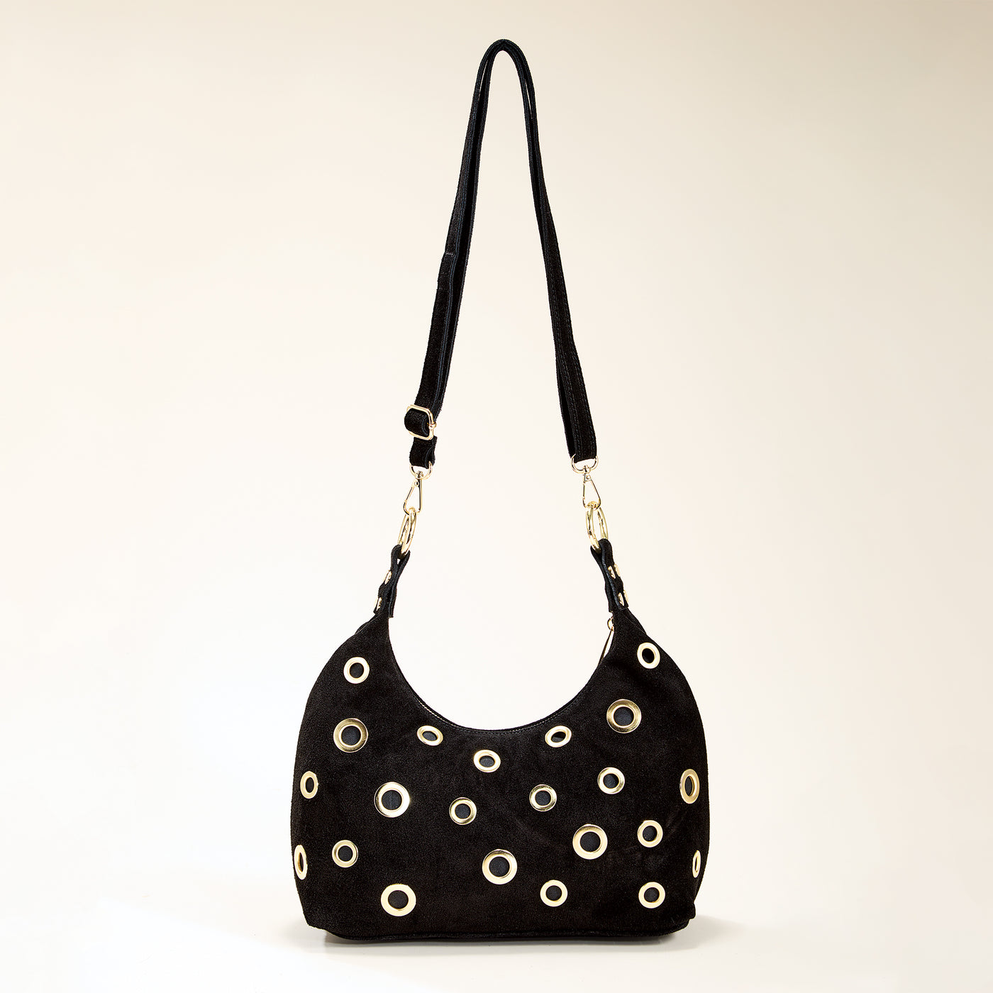 Porto Venere Black Suede Tote