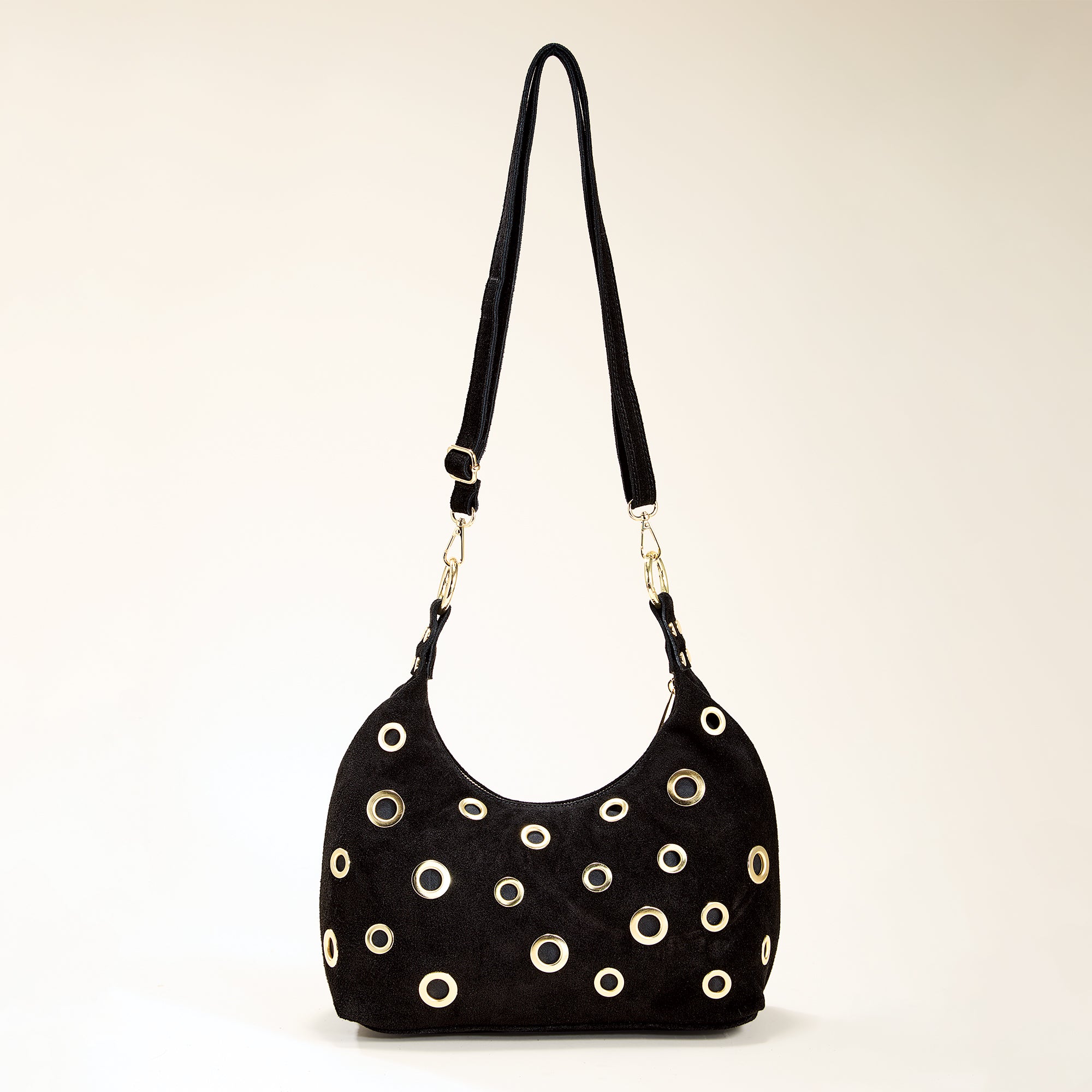 Porto Venere Black Suede Tote