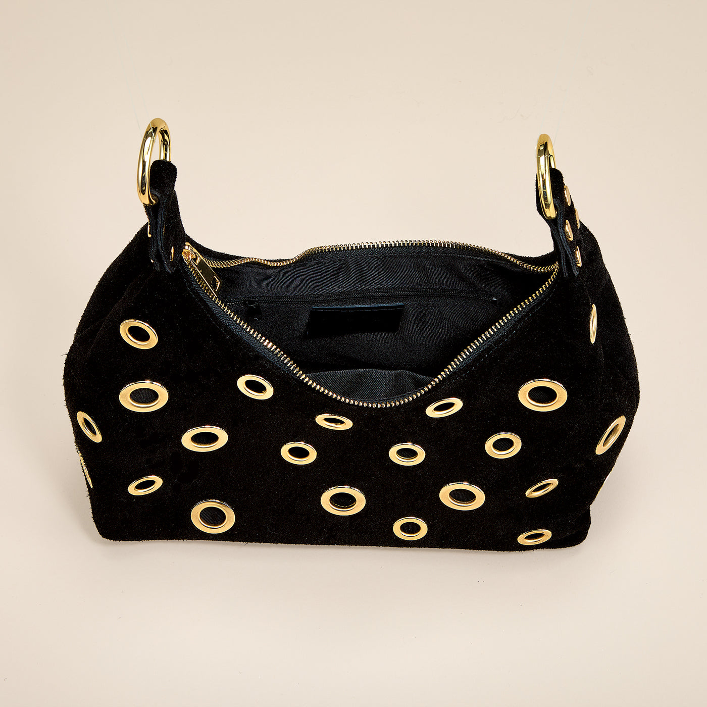 Porto Venere Black Suede Tote