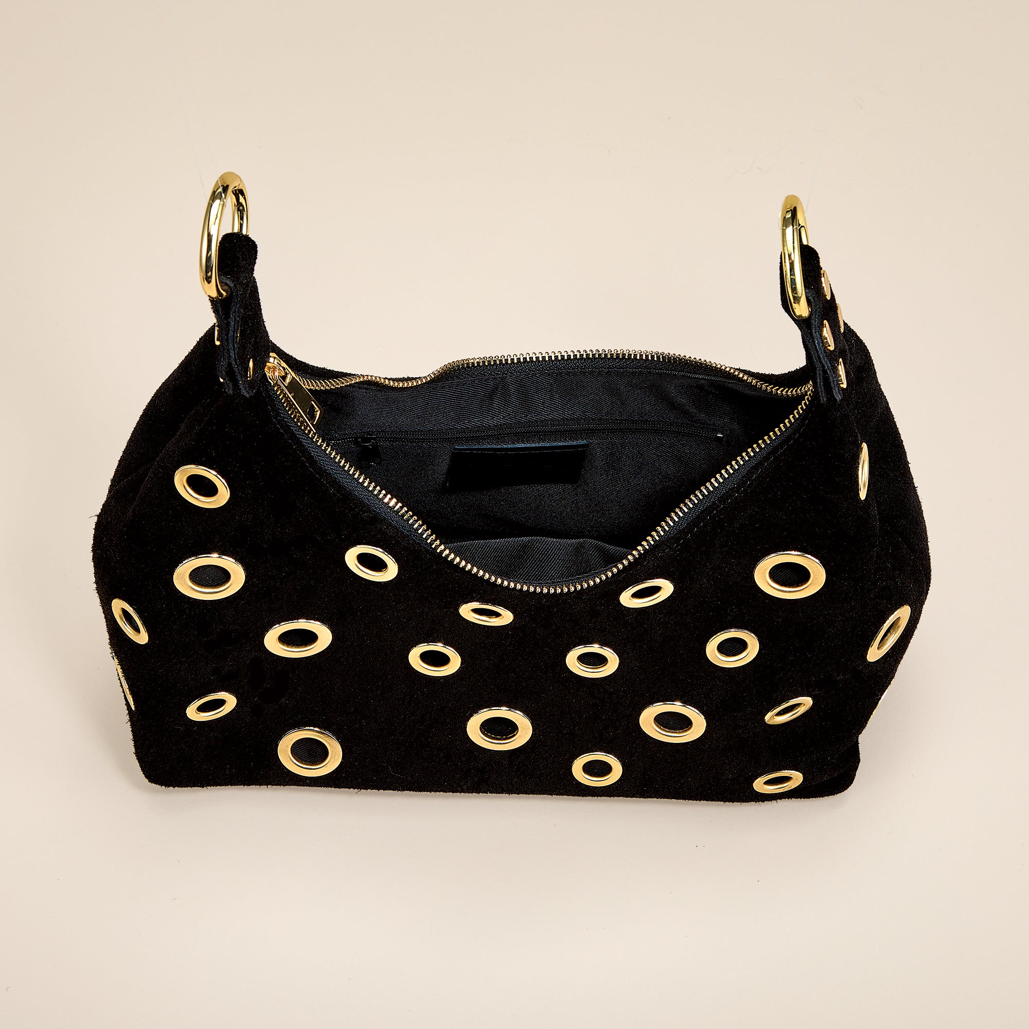 Porto Venere Black Suede Tote