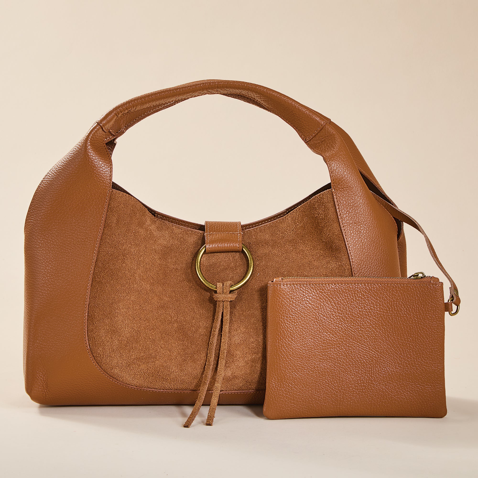 Compagna Italian Suede & Leather Satchel