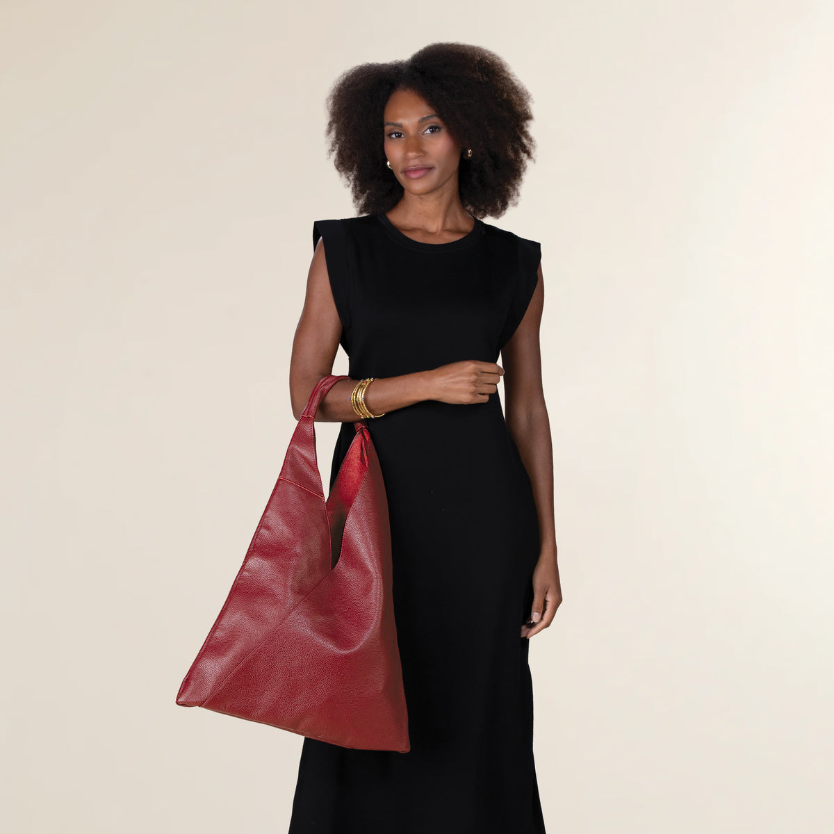 Milazzo Burgundy Italian Leather Hobo Bag (Preorder)