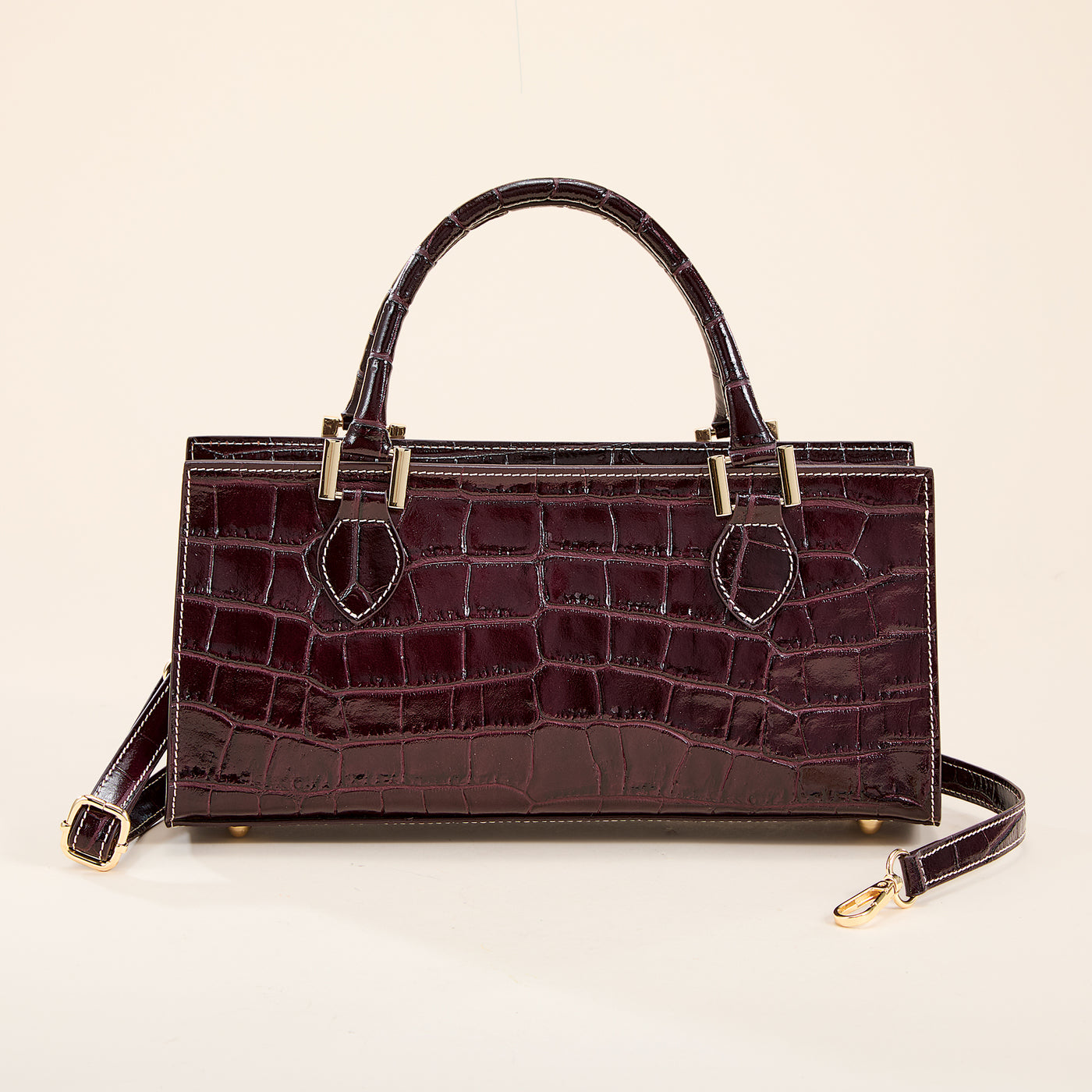 Corniglia Italian Leather Croco Satchel (Preorder)